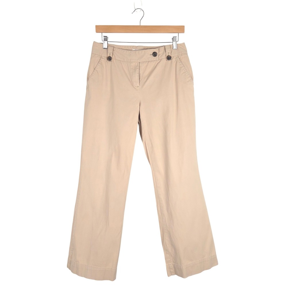 Talbots Chino Pants Womens 6P Tan Beige Cotton Blend Straight Leg Petite Casual